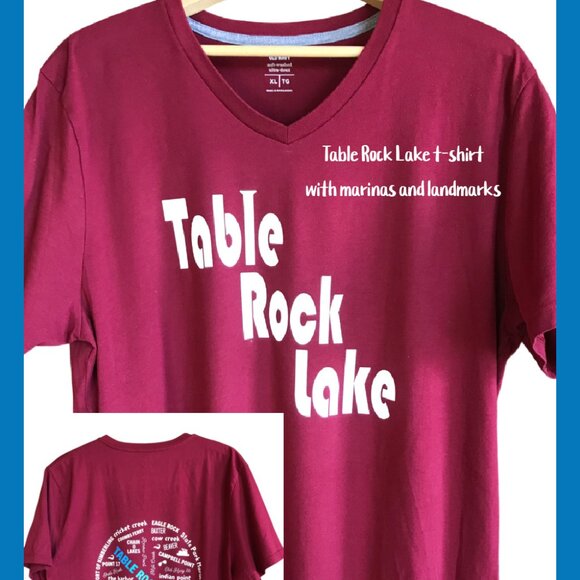 Upcycled Table Rock Lake T-Shirt: Marinas & Landmarks Graphic, Size L-XL - Picture 11 of 12